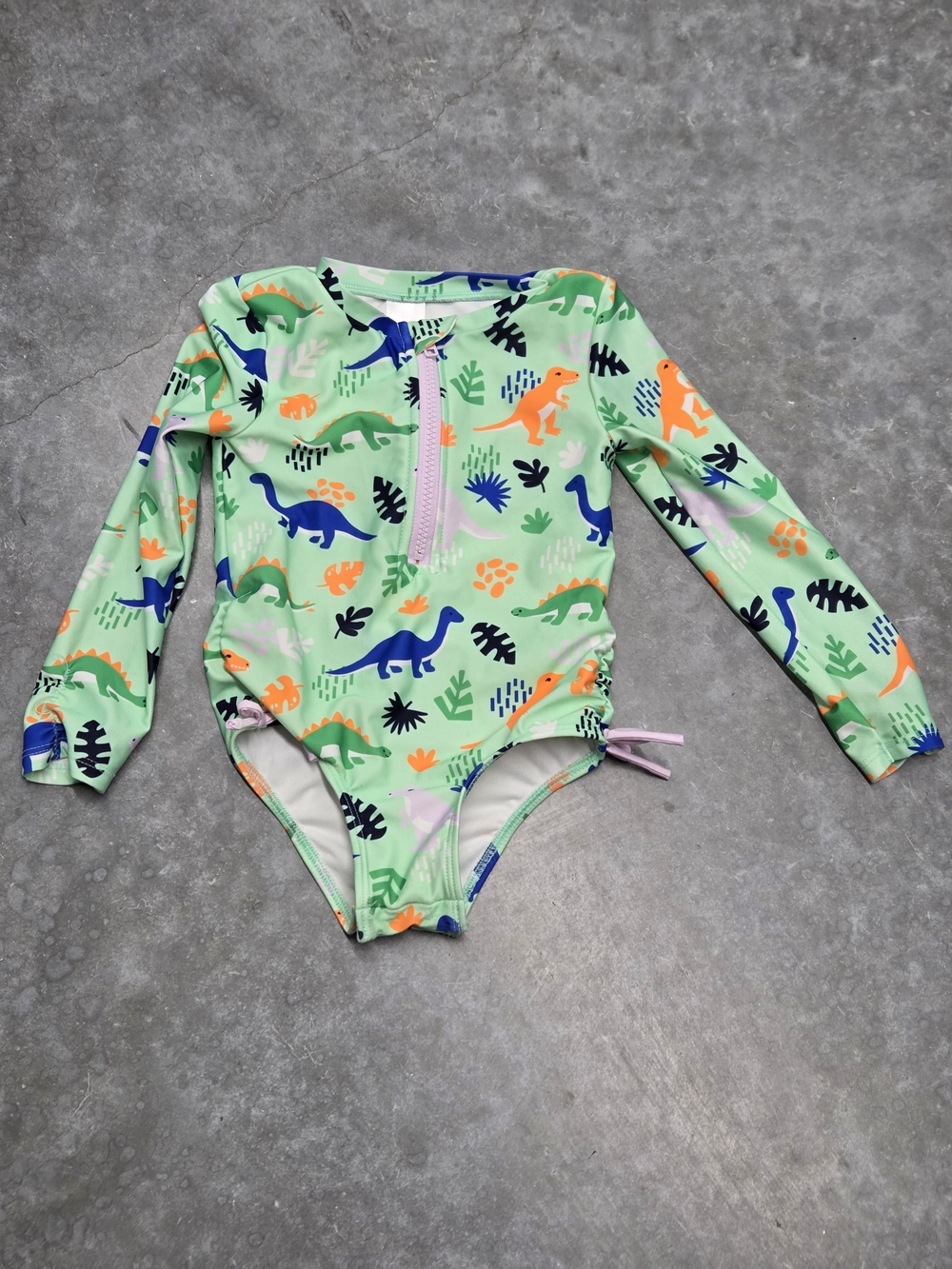 Cat & Jack Kids Dinosaur Rashguard One-Piece Swim Summer Vacation Size 4T